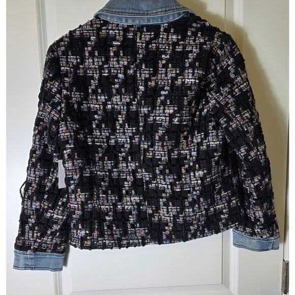 ECRU Black Gray Blue NEW Tweed and Denim Tailored Fit Blazer Jacket SZ PM - NWT - Picture 2 of 10